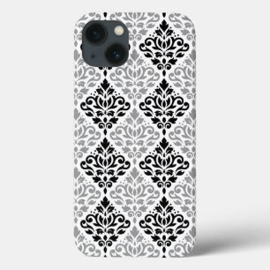 Case-Mate iPhone Case Défiler Damask Grand Motif noir gris blanc
