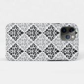 Coques Case-Mate iPhone Défiler Damask Grand Motif noir gris blanc (Dos (Horizontal))