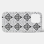 Coques Case-Mate iPhone Défiler Damask Grand Motif noir gris blanc (Verso (horizontal))