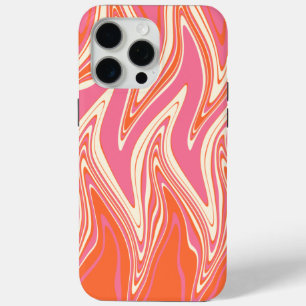 Coque iPhone 15 Pro Max Déformé - Rose, Orange et Crème