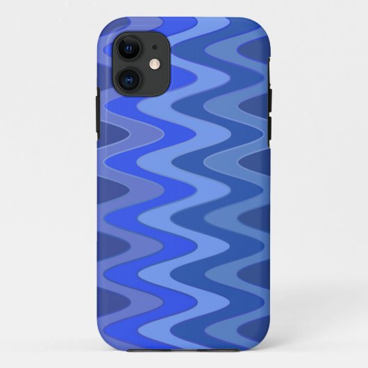 Coques Case-Mate iPhone Dégradants de couleur ZigZag Vagues - bleu (Dos)