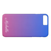 Coques Case-Mate iPhone dégradé bleu et rose foncé personnalisé (Dos (Horizontal))
