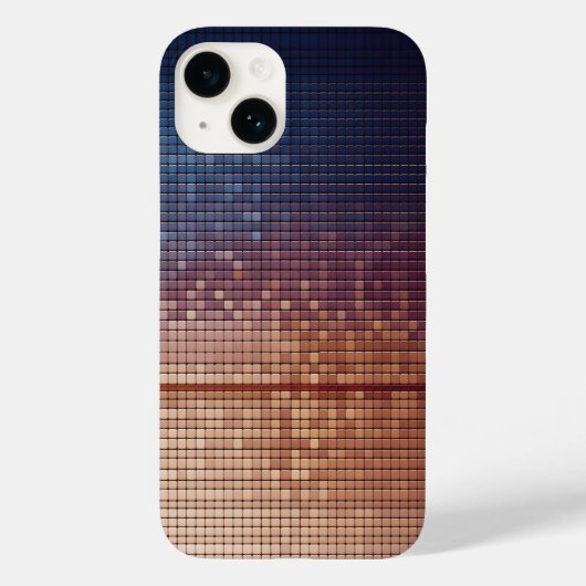 Coques Case-Mate iPhone Dégradé de coucher de soleil en mosaïque de pixels (Verso)