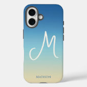 Coques Case-Mate iPhone Dégradé de plage Monogramme (Verso)