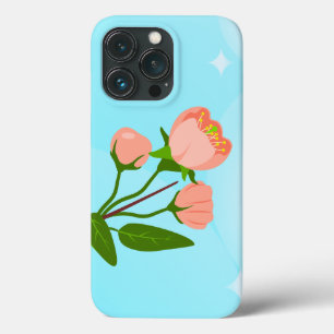 Case-Mate iPhone Case Dégradé du ciel bleu avec branche de ressort fleur