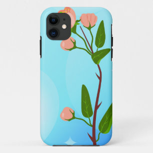 Case-Mate iPhone Case Dégradé du ciel bleu avec branche de ressort fleur