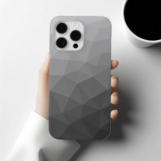 Coque iPhone 15 Pro Max Dégradé gris clair motif en maille géométrique