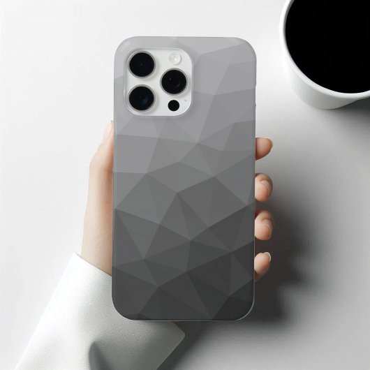 Coques Case-Mate iPhone Dégradé gris clair motif en maille géométrique