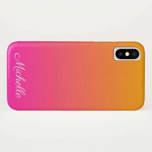 Coques Case-Mate iPhone dégradé jaune et rose ombre (Dos (Horizontal))