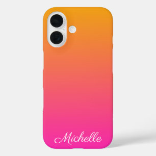 Coques iPhone 16 dégradé jaune et rose ombre