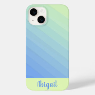 Coque Pour iPhone 14 Dégradé ombré jaune bleu vert personnalisé