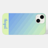 Coques Case-Mate iPhone Dégradé ombré jaune bleu vert personnalisé (Verso (horizontal))