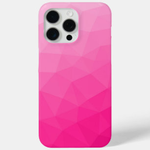 Coque iPhone 15 Pro Max Dégradé ombré rose chaud motif maille géométrique