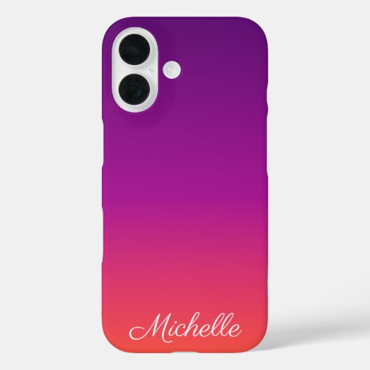 Coques Case-Mate iPhone Dégradé ombré violet, rose et orange (Verso)