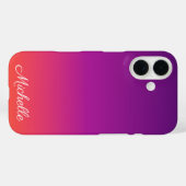 Coques Case-Mate iPhone Dégradé ombré violet, rose et orange (Verso (horizontal))