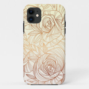 Case-Mate iPhone Case dégradé or linéaire floral