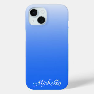 Coque Pour iPhone 15 dégradé personnalisé ombre électrique bleu