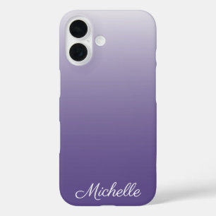 Coques iPhone 16 Dégradé personnalisé ombre Ultra Violet