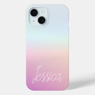 Coque Pour iPhone 15 Dégradés ombrés colorés cool et votre script