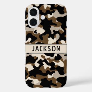 Coques iPhone 16 Déguisement noir et marron personnalisé