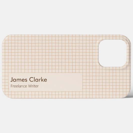 Coques Case-Mate iPhone Délicat crémeux Brown À damiers Motif (Verso (horizontal))