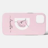 Coques Case-Mate iPhone Délicat Rose et les femmes face en gros plan Monog (Verso (horizontal))