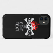 Coques Case-Mate iPhone Demandez à votre texte de garder calme Crossbones  (Dos (Horizontal))