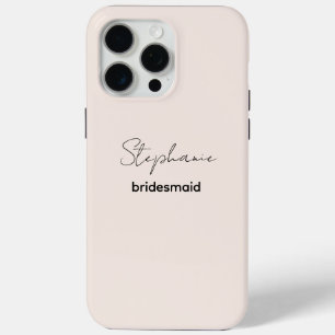 Coque iPhone 15 Pro Max Demoiselle d'honneur   Écriture minimaliste modern