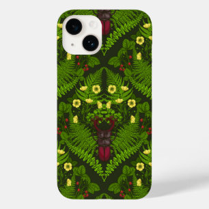 Coque Pour iPhone 14 Dendroctones et fougères, feuilles verts