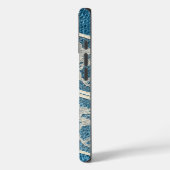 Coques Case-Mate iPhone Déni bleu tendance et dentelle blanche (Verso / Gauche)