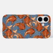 Coques Case-Mate iPhone denim de poisson paisley (Verso (horizontal))