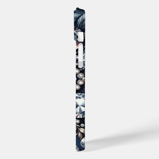 Coques Case-Mate iPhone Denim & Diamonds Glam Bling Bijoux Roses (Verso / Gauche)