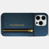 Coques Case-Mate iPhone Denim élégant avec fermeture éclair (Verso (horizontal))
