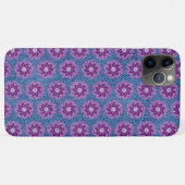 Coques Case-Mate iPhone Denim & fleurs bleu violet graphique (Dos (Horizontal))