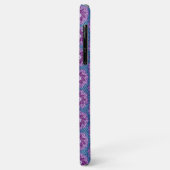 Coques Case-Mate iPhone Denim & fleurs bleu violet graphique (Dos/Gauche)