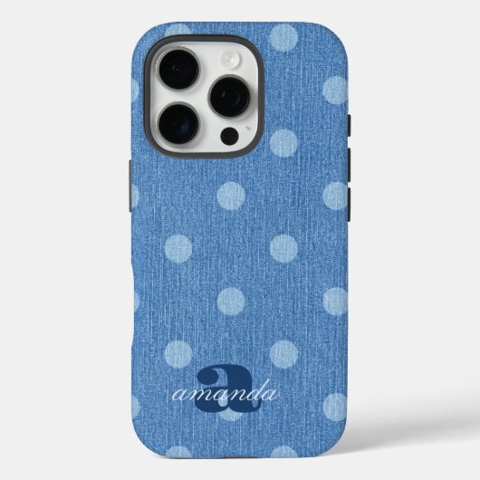 Coques Case-Mate iPhone Denim Washed Polka Dot (Verso)