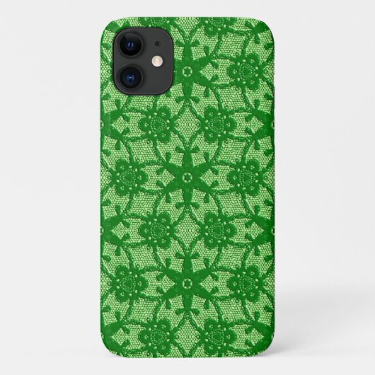 Coques Case-Mate iPhone Dentelle antique - émeraude et vert citron (Dos)
