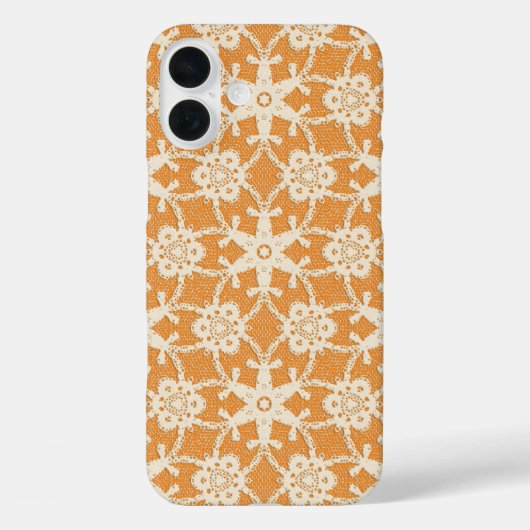 Coques Case-Mate iPhone Dentelle antique - orange et crème (Verso)