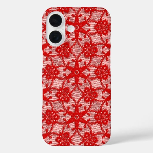 Coques Case-Mate iPhone Dentelle antique - rouge profond et blanc (Verso)