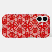 Coques Case-Mate iPhone Dentelle antique - rouge profond et blanc (Verso (horizontal))