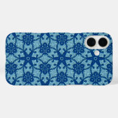 Coques Case-Mate iPhone Dentelle antique - saphir et bleu pâle (Verso (horizontal))