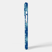 Coques Case-Mate iPhone Dentelle antique - saphir et bleu pâle (Verso / Gauche)