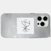 Coques Case-Mate iPhone Dentelle argentée chic (Verso (horizontal))