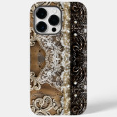 Coques Case-Mate iPhone Dentelle de campagne en cuir vintage Look femmes (Verso)
