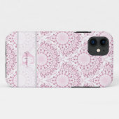 Coques Case-Mate iPhone Dentelle de Confetti Rose Art Déco personnalisée M (Dos (Horizontal))