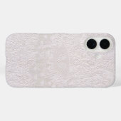 Coques Case-Mate iPhone Dentelle décorative rose sur fond blanc (Verso (horizontal))