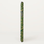 Coques Case-Mate iPhone Dentelle d'or de feuille sur l'arrière - plan vert (Dos/Droite)