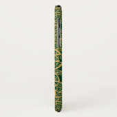 Coques Case-Mate iPhone Dentelle d'or de feuille sur l'arrière - plan vert (Dos/Gauche)