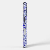 Coques Case-Mate iPhone Dentelle en céramique Bleu de Grèce (Verso / Droite)