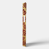 Coques Case-Mate iPhone Dentelle en feuille d'or sur arrière - plan rouge (Verso / Droite)